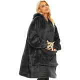 1pc, CozyPlus Wearable Blanket - Soft, Spacious, and Stylish Hooded Blanket for Sofa, Living Room, Bed, Indoor and Outdoor Use - Exquisite Design, Warm, Comfortable, and Lightweight