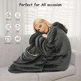 1pc, CozyPlus Wearable Blanket - Soft, Spacious, and Stylish Hooded Blanket for Sofa, Living Room, Bed, Indoor and Outdoor Use - Exquisite Design, Warm, Comfortable, and Lightweight