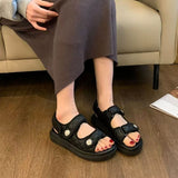 High-Quality Designer Sandals Dad Sandale Luxury Slides Summer Beach Flip Flop Women Crystal Calf Leather Roman Sandal Flat Heel Wedge Diamond Woven Buckle Slippers