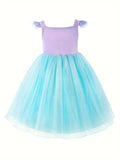 Stunning Mermaid Princess Tutu Dress - Sparkling Sequin, Flutter Trim, Sleeveless Design - Perfect for Party, Christmas, Halloween, Mardi Gras, Carnival, Performance, and Gift Giving