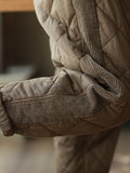 woloong Casual Loose Quilted Solid Color Padded Harem Pants