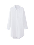 woloong Split-Joint Loose Long Sleeves Lapel Blouses