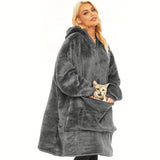 1pc, CozyPlus Wearable Blanket - Soft, Spacious, and Stylish Hooded Blanket for Sofa, Living Room, Bed, Indoor and Outdoor Use - Exquisite Design, Warm, Comfortable, and Lightweight