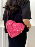 woloong Zipper Split-Joint Heart Shape Handbags Crossbody Bags Bags