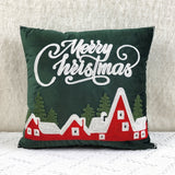 1pc Vibrant Green Dutch Fleece Embroidered Christmas Cushion Throw Pillow Cover