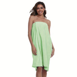 Ultra-Soft Adjustable Women's Shower Wrap Robe - Versatile Solid Color Bath Towel Dress for Spa, Sauna, Beach, Pool, Gym & Travel