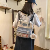 Korean Style Cute Backpacks Women Waterproof Nylon Small Shoulder Bags for Teenage Girls Schoolbags Flower Travel Backpack 220815