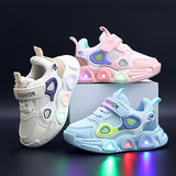 Vibrant Low-Top Mesh Sneakers - Girls Shoes with Breathable Lightweight Design, Reflective Light for Safety, Perfect for Running, Training, and Spring Activities