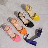 Chic Ankle Strap Sandals - Elegant Hollow Chunky Heels, Comfortable Summer Shoes with Buckle Detail, Perfect for Dressy Occasions and Warm Weather