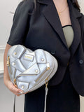 woloong Zipper Split-Joint Heart Shape Handbags Crossbody Bags Bags