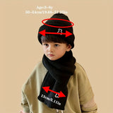 2pcs Kids' Cozy Knit Hat & Scarf Set - Warm, Stretchy Polyester for Boys & Girls Ages 3-8, Perfect for Outdoor Play & Thanksgiving
