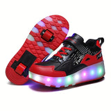 Roller Skateboard Shoes for Girls - Trendy, Cool, Low-Top Design with LED Light, Anti-Slip Wheels for Indoor and Outdoor Use, All Seasons, Slip-Resistant and Fun