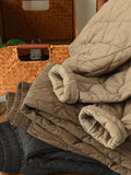 woloong Casual Loose Quilted Solid Color Padded Harem Pants