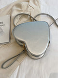 woloong Zipper Split-Joint Heart Shape Handbags Crossbody Bags Bags
