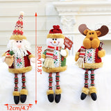 3 Pieces Christmas Sitting Santa Claus Snowman Reindeer Christmas Ornament Long Legs Table Fireplace Decor Home Decoration Christmas Figurines Plush