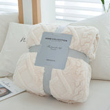 1pc Ultra-Soft Fuzzy Fleece Throw Blanket - Cozy 3D Jacquard Weave, Lightweight, Warm, Comfy, Textured, and Fluffy for Home Decor, Bed, and Couch - Perfect for Chilly Nights and Snuggling Up