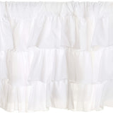 1PC Soft White Ruffle Farmhouse Tier Curtain - Rustic Country Tiered Ruffles Valance for Windows Kitchen Home Decor - Elegant, Easy-Care, and Durable Fabric