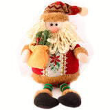 3 Pieces Christmas Sitting Santa Claus Snowman Reindeer Christmas Ornament Long Legs Table Fireplace Decor Home Decoration Christmas Figurines Plush