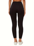 3Pcs Fleece Liner Yoga Pants, High Waist Side Pocket High Stretch Slimming Yoga Leggings, Women's Activewear