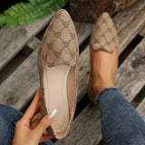 Women's Geometric Pattern Flat Shoes, Elegant Point Toe Dress Shoes, Lightweight Slip On Shoes