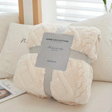 1pc Ultra-Soft Fuzzy Fleece Throw Blanket - Cozy 3D Jacquard Weave, Lightweight, Warm, Comfy, Textured, and Fluffy for Home Decor, Bed, and Couch - Perfect for Chilly Nights and Snuggling Up