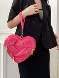 woloong Zipper Split-Joint Heart Shape Handbags Crossbody Bags Bags