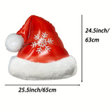5-Pack Festive Christmas Santa Hat Balloons, Red Snowflake Design, Aluminum Foil Helium Party Decorations for Holiday Celebrations