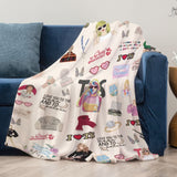 American Pop Singer Flannel Printed Blanket, All-Season, Hypoallergenic, Versatile For Air Conditioning, Napping, Outdoor Camping, Office - Soft Polyester, Hand Wash Only
