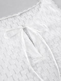 woloong Tied Split-side Solid Color Sleeveless Loose V-neck Mini Dresses