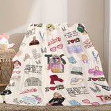 American Pop Singer Flannel Printed Blanket, All-Season, Hypoallergenic, Versatile For Air Conditioning, Napping, Outdoor Camping, Office - Soft Polyester, Hand Wash Only