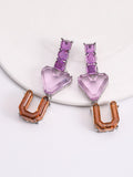 woloong Heart Shape Geometric Drop Earrings