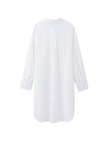 woloong Split-Joint Loose Long Sleeves Lapel Blouses