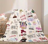 American Pop Singer Flannel Printed Blanket, All-Season, Hypoallergenic, Versatile For Air Conditioning, Napping, Outdoor Camping, Office - Soft Polyester, Hand Wash Only