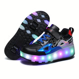 Roller Skateboard Shoes for Girls - Trendy, Cool, Low-Top Design with LED Light, Anti-Slip Wheels for Indoor and Outdoor Use, All Seasons, Slip-Resistant and Fun