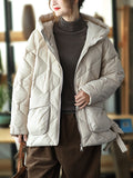 woloong Original Solid Hooded Cotton-Padded Coat