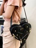 woloong Zipper Split-Joint Heart Shape Handbags Crossbody Bags Bags