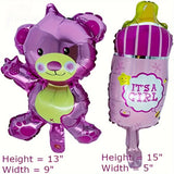 5-Piece Boy or Girl Foil Balloon Set for Gender Reveal, Birthday, Celebration, and Theme Event Decorations - Indoor Atmosphere Background Layout Party Supplies