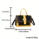 Fashion-Forward Color Blocking Crossbody Bag - Stylish Square Flap with Spacious Compartments - Versatile Daily Shoulder Bag for Chic Women