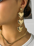 woloong Solid Color Heart Shape Earrings Accessories Drop Earrings