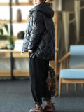 woloong Original Solid Hooded Cotton-Padded Coat