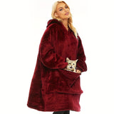 1pc, CozyPlus Wearable Blanket - Soft, Spacious, and Stylish Hooded Blanket for Sofa, Living Room, Bed, Indoor and Outdoor Use - Exquisite Design, Warm, Comfortable, and Lightweight