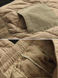 woloong Casual Loose Quilted Solid Color Padded Harem Pants