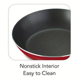 9-Piece Non-stick Cookware Set, Red, Skillet. 9- Piece Non -stick Cookware Set, Red, Skillet