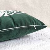 1pc Vibrant Green Dutch Fleece Embroidered Christmas Cushion Throw Pillow Cover