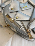 woloong Zipper Split-Joint Heart Shape Handbags Crossbody Bags Bags