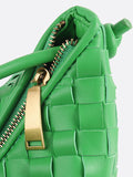woloong Zipper Woven Split-Joint Geometric Handbags Bags