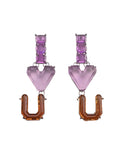 woloong Heart Shape Geometric Drop Earrings