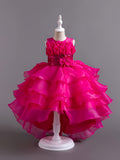 Sparkling Princess Ruffle Dress - Flouncy Tulle Gown with Glitter Sequins & Multi-Layer Organza Trail - Perfect for Girls Formal Events & Pageants