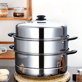 3-Tier Stainless Steel Steamer Set with Lid - Versatile Cooking Pot for Vegetables, Dumplings & Soups - Compatible with Induction & Gas Stoves