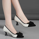 Stylish Bowknot Stiletto Heels - Elegant Point Toe, Slip-On Design, Comfortable Dress Pumps for Women - Perfect for Formal Occasions, Weddings, and Parties